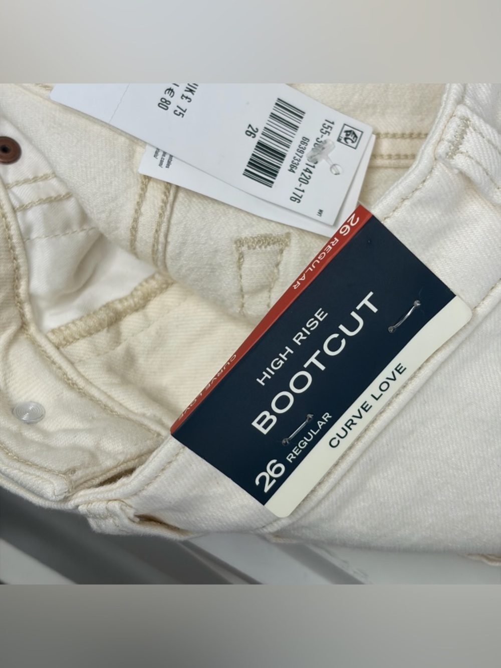 Abercrombie & Fitch Cream Curve Love‎ High Rise Bootcut Jeans - Picture 5 of 7